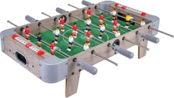 Futbolín de mesa gris – versión compacta para mesa