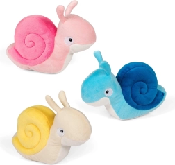 Caracol de peluche 20 cm – azul, rosa y amarillo‑blanco
