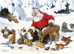 Rompecabezas familiar COBBLE HILL Santa con amigos animales 350 piezas