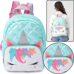 Mochila escolar infantil con motivo de unicornio turquesa 32 cm