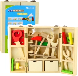 Set de herramientas de madera para pequeños manitas en maletín, 35 piezas