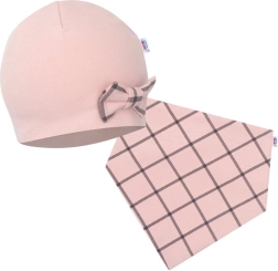 Gorrito y cuello para bebé NEW BABY Missy rosa