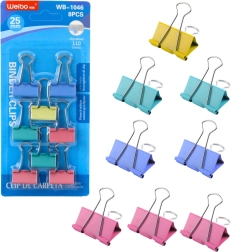 Juego de clips de oficina de colores 25 mm, 8 uds.