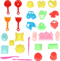 Juego de arena para niños: palas, rastrillos y moldes, 28 piezas