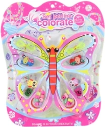 Cuentas de madera para niños – set con motivo de mariposa