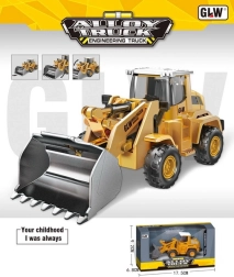 Bulldozer infantil con pala metálica, neumáticos de goma y motor de inercia 3+