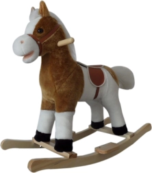 Caballito balancín con melodía PlayTo blanco‑marrón