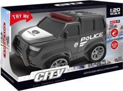 Coche de policía de inercia con efectos, negro 22,5 cm
