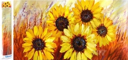 Pintura con diamantes Hermosos girasoles 80x40 cm