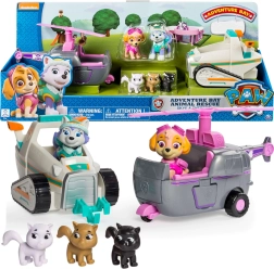 Set de rescate de Paw Patrol Skye y Everest – helicóptero, moto de nieve y figuras de gatitos