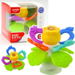 Juguete sensorial infantil Flor con parte giratoria y ventosa