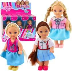 Mini muñeca KAIBIBI con pelo largo, vestido colorido, 12 cm