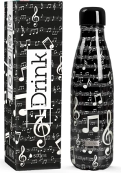 Botella termo negra Music 500 ml
