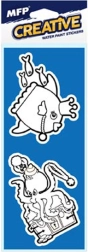 Pintura con agua – pegatinas de espuma, set de 2 uds, surtido de motivos