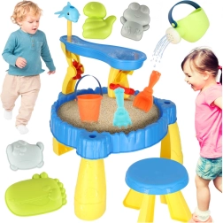 Mesa de juegos infantil con arenero y fuente 2 en 1