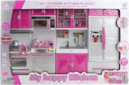 Cocina infantil moderna con complementos a pilas, 39 piezas