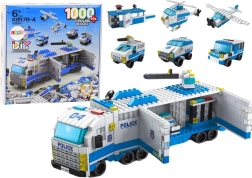 Set de construcción policial 6 en 1: camión y vehículos, 1000 piezas