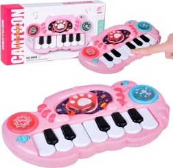 Teclado infantil interactivo con forma de gatito con luces y melodías