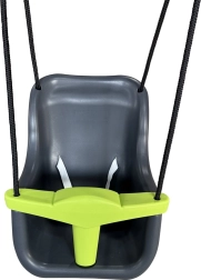 Columpio infantil de plástico con cinturón de seguridad, antracita
