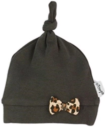 Gorrito para niña Nicol Mia, marrón oscuro, con nudo