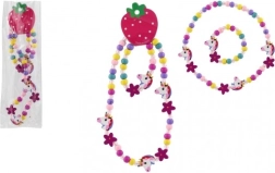 Juego de joyas infantil: collar y pulsera con unicornio de cuentas
