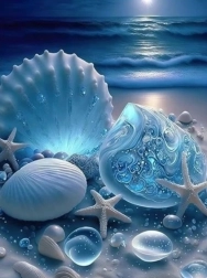 Pintura de diamantes Frutos del mar 30 × 40 cm