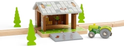 Bigjigs Rail granero de madera para vías