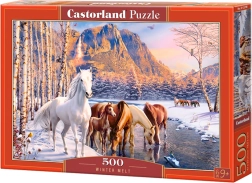 Puzzle CASTORLAND Winter Melt – caballos, 500 piezas