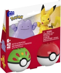 Mega Pokémon Poké Ball Pikachu y Ditto – set de construcción de 42 piezas