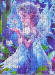 Puzzle infantil con princesa azul, 100 piezas