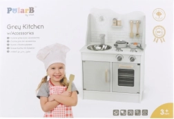 Cocina infantil de madera con accesorios POLARB eco gris