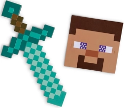 Disfraz de Minecraft para Halloween y carnaval: espada de diamante y máscara de Steve de Disguise