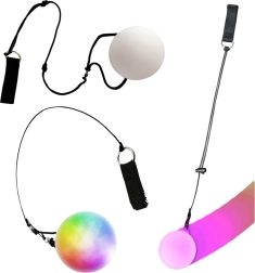 Pelota de malabares luminosa LED con hilo, multicolor
