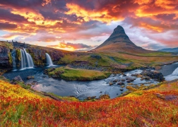 Puzzle Cascada Kirkjufellsfoss Islandia 500 piezas