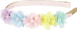 Souza! diadema Anneliek con flores de tul y perlita