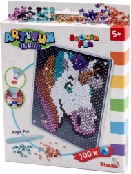 Cuadro de lentejuelas Unicornio para niños