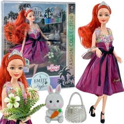 Woopie Royal muñeca Emi Fashion 32 cm – princesa con estilo con vestido rosa y accesorios