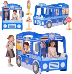 Coche de policía grande de madera VIGA para niños