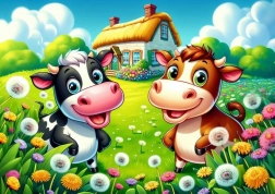 Puzzle Vaquitas felices de 25 piezas