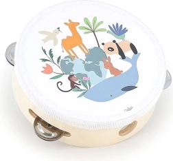 Pandereta de madera Animales del mundo de Sarah Betz