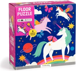Mudpuppy Puzzle de suelo Unicornios mágicos 25 piezas