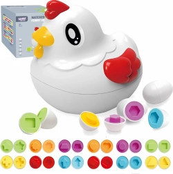 Pollito educativo Montessori clasificador de formas WOOPIE