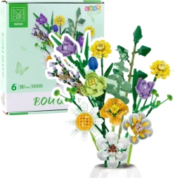Kit de construcción creativo – ramo decorativo de flores de 997 piezas