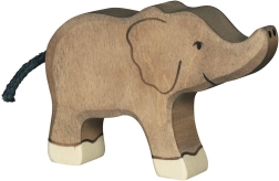 Holztiger elefante pequeño con la trompa levantada - 1 unidad