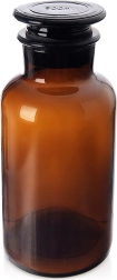 Botella de vidrio ámbar con boca ancha y tapón, 500 ml