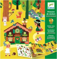 DJECO Historia con pegatinas reutilizables Bosque misterioso