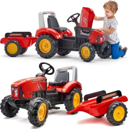 Tractor a pedales con remolque Red Supercharger desde 3 años