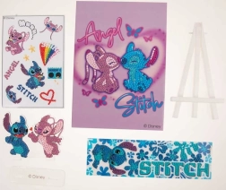 Pintura de diamantes Ángel y Stitch con soporte