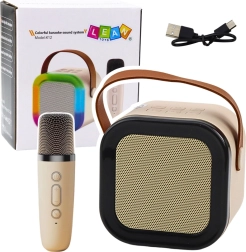 Altavoz de karaoke inalámbrico con micrófono K12 RGB Bluetooth – beige