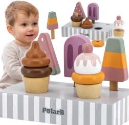 VIGA PolarB polos de madera en soporte – juego de 5 uds